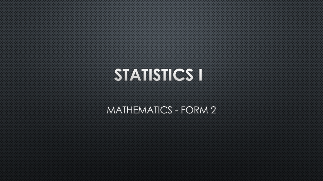 STATISTICS I